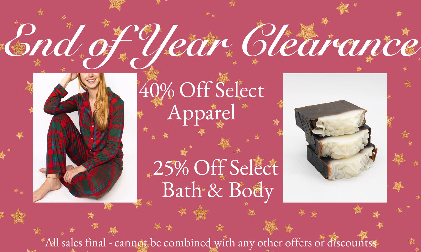 End of Year Clearance Sale & Winter Hours