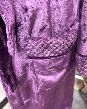 Plush Soft Warm Fleece Robe - Purple