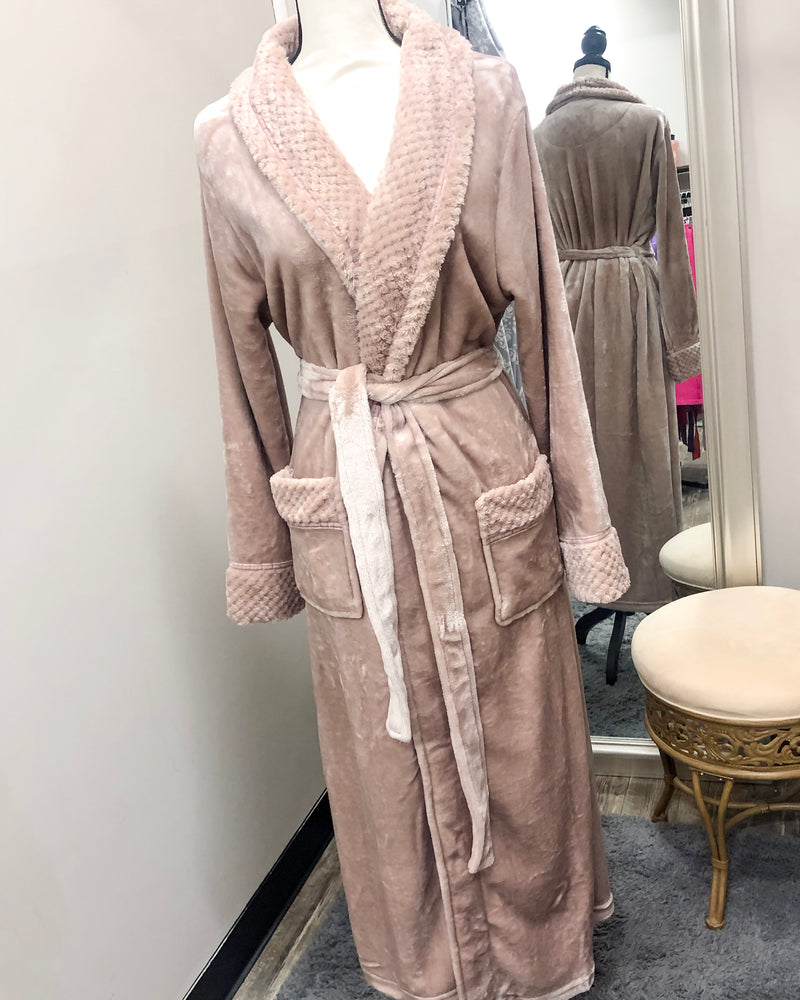 Plush Soft Warm Fleece Robe - Pink