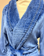 Plush Soft Warm Fleece Robe - Navy