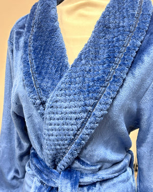 Plush Soft Warm Fleece Robe - Navy