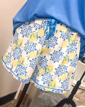 Sleepless in Santorini - Pajama Shorts