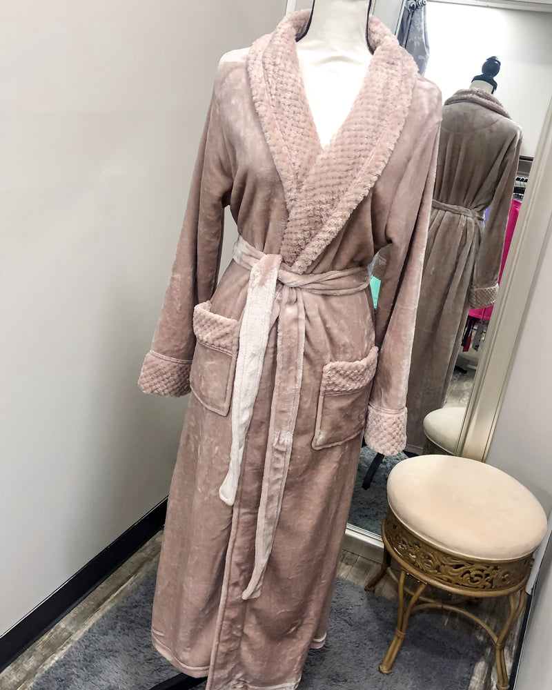 Plush Soft Warm Fleece Robe - Pink