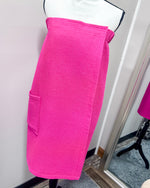 Waffle Spa Bath Wrap - Fuchsia