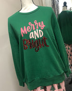 Merry & Bright Sweatshirt - Dark Green