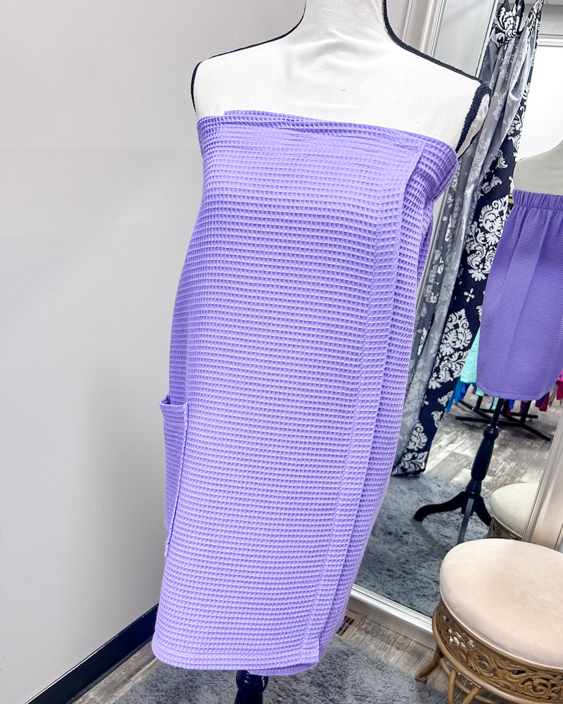 Waffle Spa Bath Wrap - Lavender