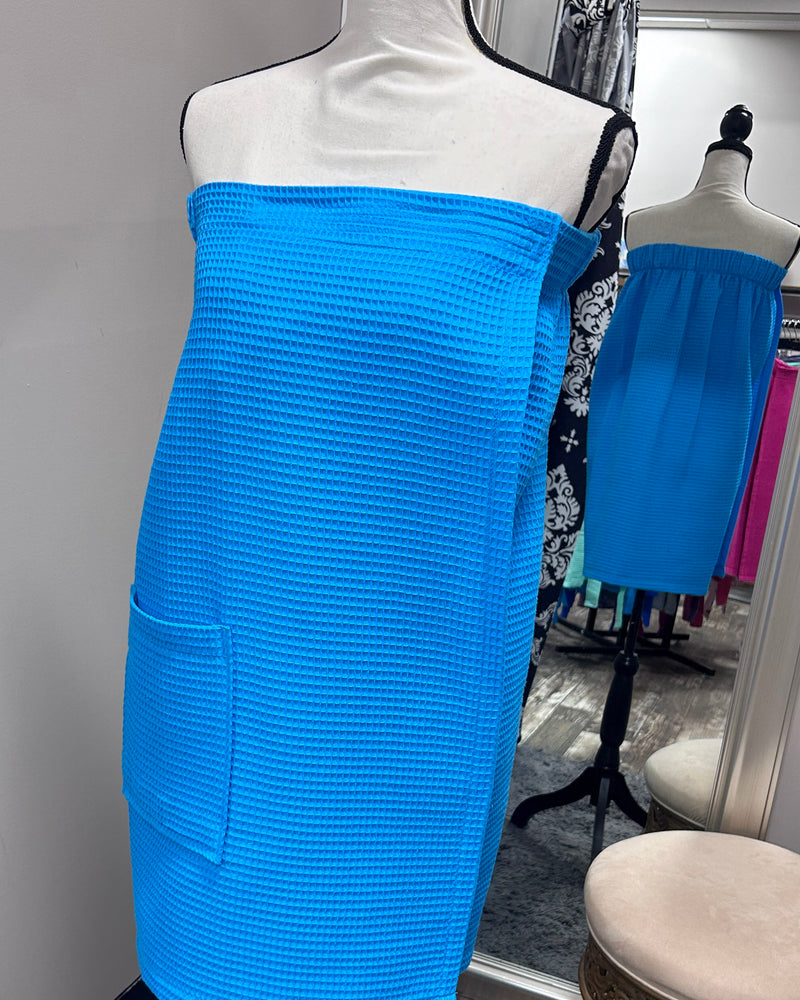 Waffle Spa Bath Wrap - Turquoise