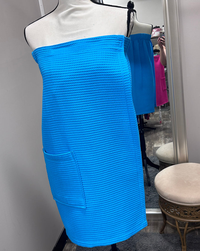 Waffle Spa Bath Wrap - Turquoise