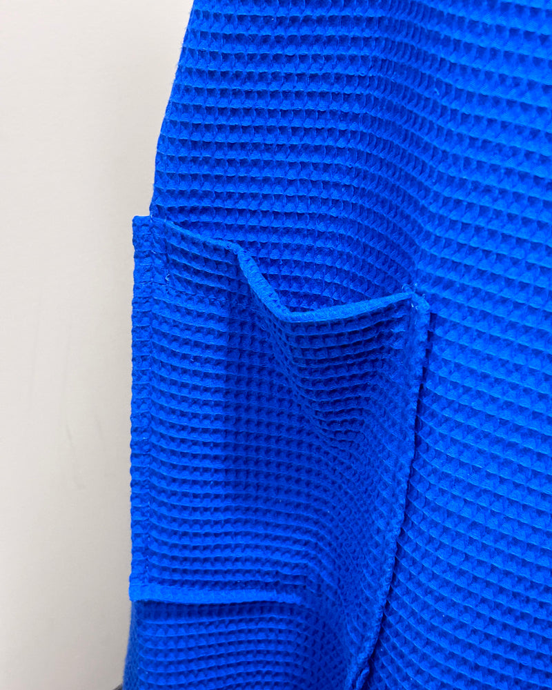 Waffle Spa Bath Wrap - Lapis Blue