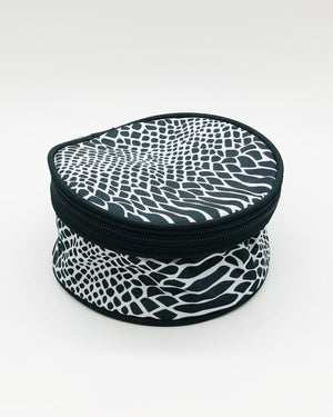 Round Makeup Case Blk/Wht