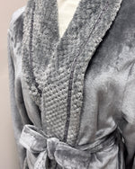 Plush Soft Warm Fleece Robe - Grey