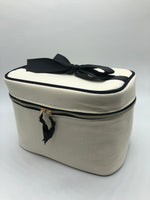 Presley Travel Cosmetic Bag - Cream/Black