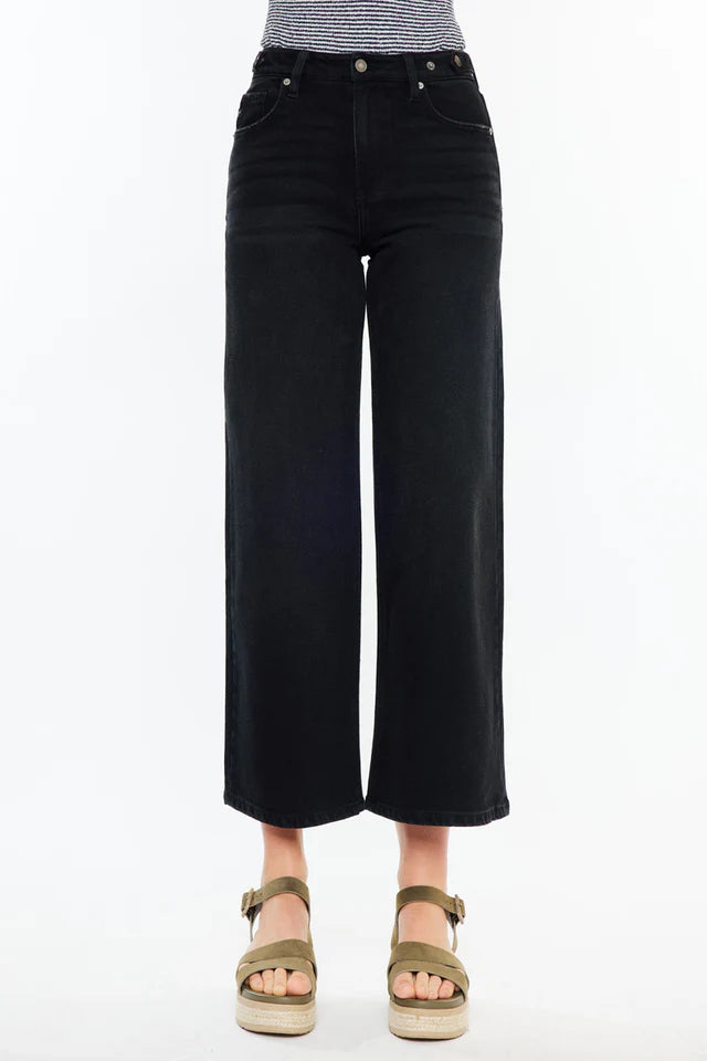 Victoria Ultra High Rise Cropped Wide Leg - BLACK