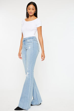 
            
                Load image into Gallery viewer, Odie High Rise Flare Jeans - Light Wash
            
        