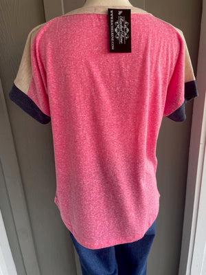 Hot Pink Colorblock Knit Top