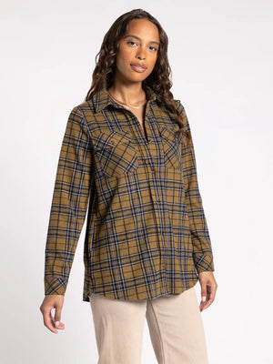 Jasper Tunic - Camel Black Plaid