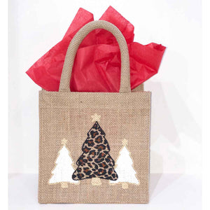 Leopard Christmas Tree Petite Gift Tote