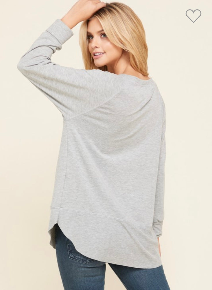Happy Days Knit Pullover - Heather Grey